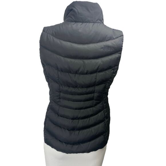 The North Face Women's Black Sleeveless Turtleneck Full Zip Puffer Vest Jacket S - Picture 2 of 4